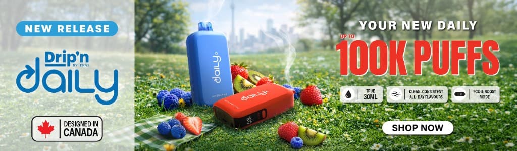 Drip'n Daily by ENVI — up to 100K puffs, designed in Canada